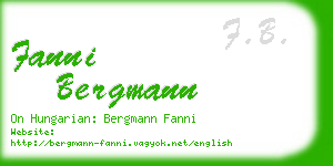 fanni bergmann business card